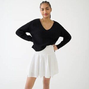 NWT J.Crew Smocked-Waist White Linen Mini Skirt XL